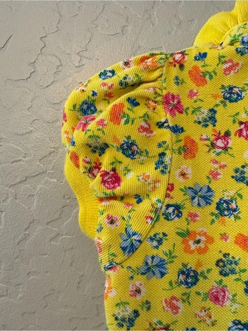 Ralph Lauren yellow floral short sleeve pique polo dress size 18 months